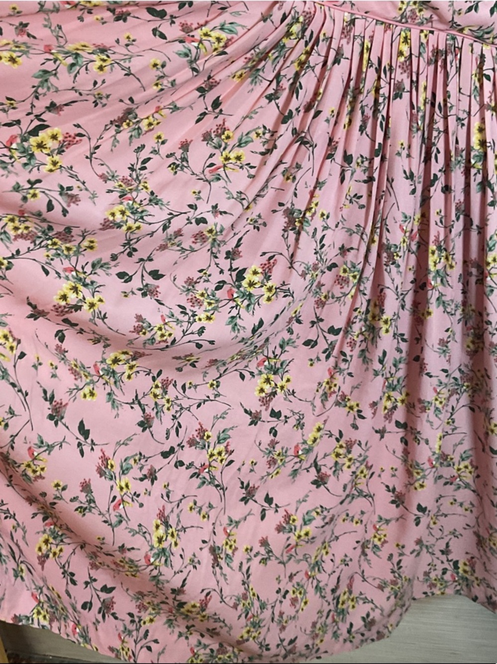 Girl Meets Glam Sarah Dress Sleeveless Pink Floral Midi Size 4 Garden Birds - Picture 13 of 13